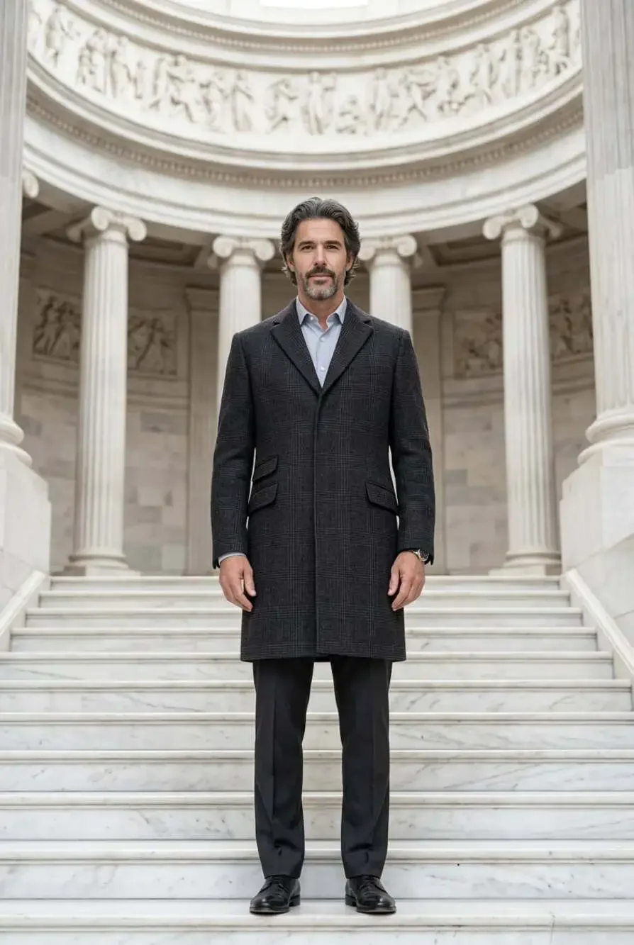 Banana Republic Glen Plaid Wool-Blend Topcoat